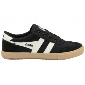 Gola Classics Badminton Plimsoll Sneakers Pretas Branco Portugal | RZSO28361