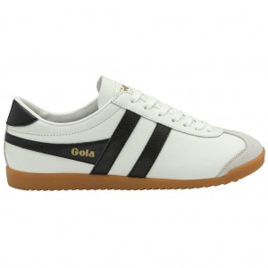 Gola Classics Bullet Leather Sneakers Branco Pretas Portugal | NGLK92164