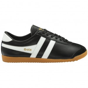 Gola Classics Bullet Leather Sneakers Pretas Branco Portugal | ZMIJ03852