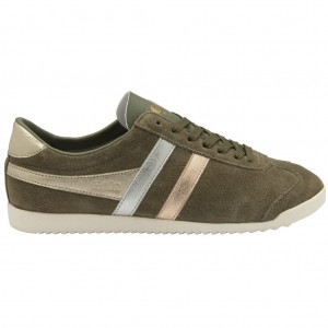 Gola Classics Bullet Mirror Trident Sneakers Caqui Prateadas Douradas Portugal | VONE94602