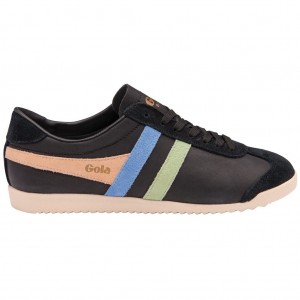 Gola Classics Bullet Trident Sneakers Pretas Verdes Azuis Portugal | QPUL65920