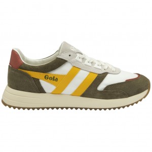Gola Classics Chicago Sneakers Branco Caqui Portugal | VKDP80375