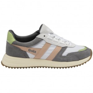 Gola Classics Chicago Sneakers Branco Rosa Verdes Portugal | JRQE16432