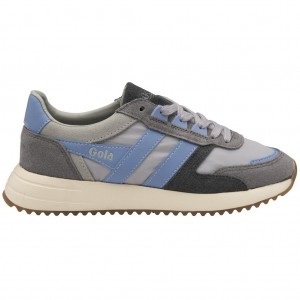 Gola Classics Chicago Sneakers Luz Cinzentas Azuis Azuis Portugal | OHYC80542