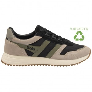 Gola Classics Chicago Sneakers Pretas Cinzentas Caqui Portugal | GDVY35672