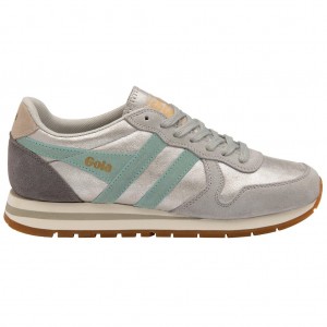Gola Classics Daytona Blaze Sneakers Prateadas Verdes Cinzentas Portugal | TZXK21906