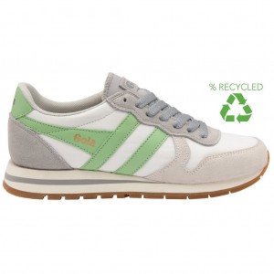 Gola Classics Daytona Chute Sneakers Branco Luz Cinzentas Verdes Portugal | VNOQ50273