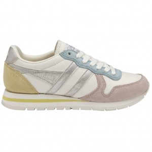 Gola Classics Daytona Quadrant Sneakers Branco Prateadas Limão Portugal | KHSO45728