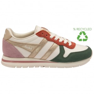 Gola Classics Daytona Quadrant Sneakers Branco Douradas Rosa Portugal | PLIF34561