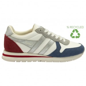Gola Classics Daytona Quadrant Sneakers Branco Prateadas Vermelhas Escuro Portugal | TQXN73950
