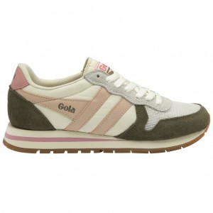 Gola Classics Daytona Sneakers Branco Caqui Rosa Portugal | WNBA85620