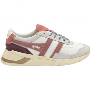 Gola Classics Eclipse Pure Sneakers Branco Rosa Coral Rosa Portugal | YPVK09572