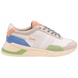 Gola Classics Eclipse Trident Sneakers Branco Verdes Azuis Portugal | QMYN84927