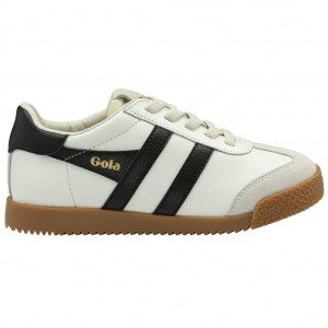 Gola Classics Elan Leather Sneakers Branco Pretas Portugal | WPGR83147