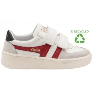 Gola Classics Grandslam Classic Strap Sneakers Branco Vermelhas Escuro Pretas Portugal | ICEV89246