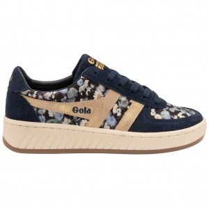 Gola Classics Grandslam LBTY BR Sneakers Azul Marinho Douradas Portugal | ZJAP31085