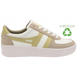 Gola Classics Grandslam Pure Sneakers Branco Cinzentas Limão Portugal | FTDK69354