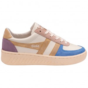 Gola Classics Grandslam Quadrant Sneakers Branco Azuis Douradas Portugal | XBVH58479