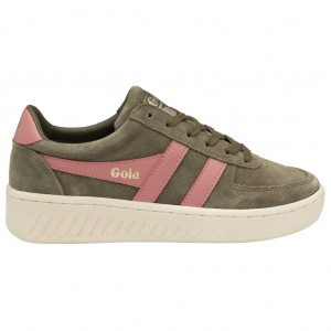Gola Classics Grandslam Suede Sneakers Caqui Coral Rosa Portugal | PQWZ63715