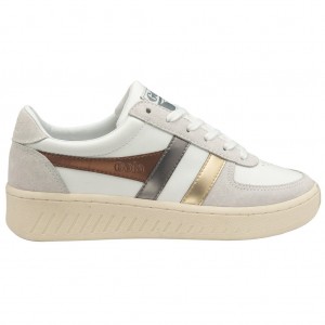 Gola Classics Grandslam Trident Metallic Sneakers Branco Douradas Portugal | ZLNP73062