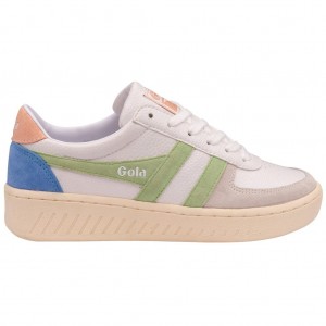 Gola Classics Grandslam Trident Sneakers Branco Verdes Rosa Portugal | CIHG60348
