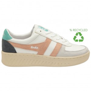 Gola Classics Grandslam Trident Sneakers Branco Rosa Portugal | CVIF47856