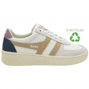 Gola Classics Grandslam Trident Sneakers Branco Rosa Portugal | RYQZ02379