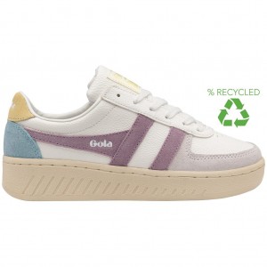 Gola Classics Grandslam Trident Sneakers Branco Limão Portugal | IKOT83052