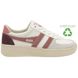 Gola Classics Grandslam Trident Sneakers Branco Rosa Coral Rosa Portugal | VRTE63719