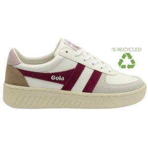 Gola Classics Grandslam Trident Sneakers Branco Rosa Portugal | BDHU94307