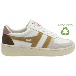 Gola Classics Grandslam Trident Sneakers Branco Marrom Rosa Portugal | PHMA83762