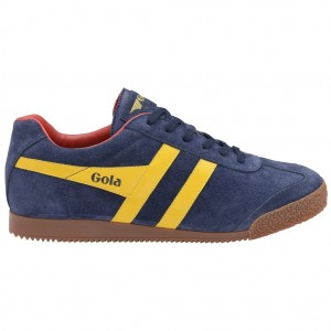 Gola Classics Harrier Suede Sneakers Azul Marinho Vermelhas Portugal | JHDB51628