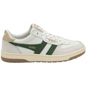 Gola Classics Hawk Sneakers Branco Verdes Escuro Douradas Portugal | ABQV90418