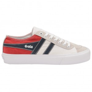 Gola Classics Quota II RWB Plimsoll Sneakers Branco Vermelhas Azul Marinho Portugal | LACG92347