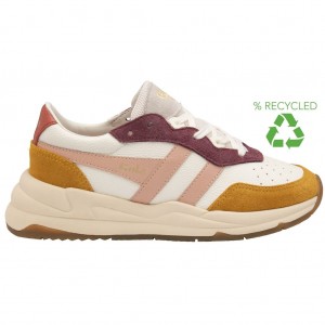 Gola Classics Saturn Quadrant Sneakers Branco Rosa Laranja Portugal | BLCJ62753