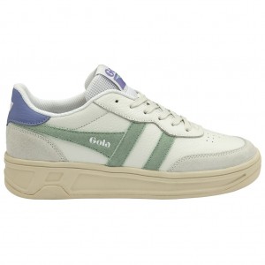 Gola Classics Topspin Sneakers Branco Verdes Lavanda Portugal | WMES43057