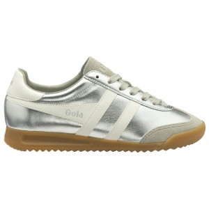 Gola Classics Torpedo Glimmer Sneakers Prateadas Branco Portugal | MJPN16783
