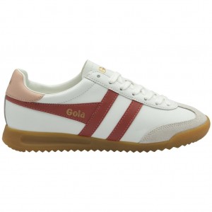 Gola Classics Torpedo Leather Sneakers Branco Rosa Portugal | UQKS30746