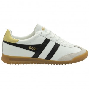 Gola Classics Torpedo Leather Sneakers Branco Pretas Limão Portugal | RSCT90345