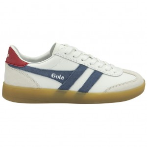 Gola Classics Viper Leather Sneakers Branco Vermelhas Escuro Portugal | FLKO08427
