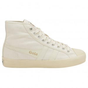 Gola Vegan Classics Coaster High Sneakers Branco Branco Portugal | FOCS58621