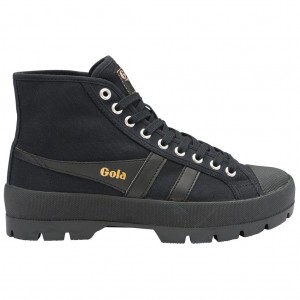 Gola Vegan Classics Coaster Peak High Sneakers Pretas Pretas Pretas Portugal | RNOP62174