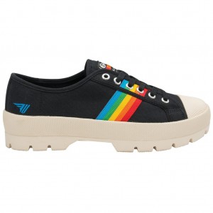 Gola Vegan Classics Coaster Peak Rainbow Shoes Pretas Portugal | XZLT03861
