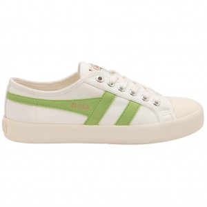 Gola Vegan Classics Coaster Shoes Branco Verdes Portugal | OPEB89653