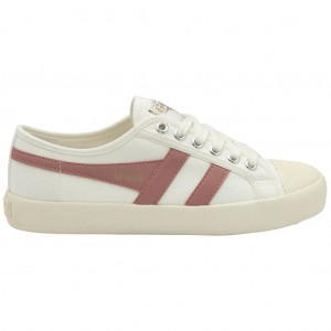 Gola Vegan Classics Coaster Shoes Branco Coral Rosa Portugal | FBCK19803
