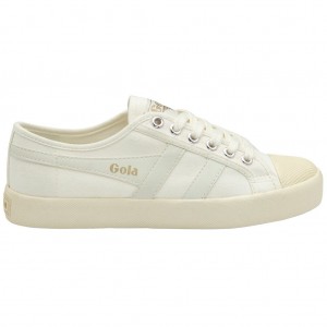 Gola Vegan Classics Coaster Shoes Branco Douradas Portugal | LPUR82473