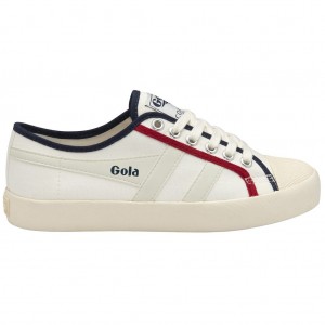 Gola Vegan Classics Coaster Smash Shoes Branco Azul Marinho Vermelhas Escuro Portugal | YPBE13608