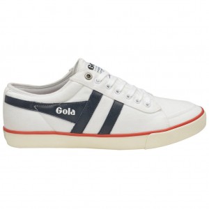 Gola Vegan Classics Comet Plimsoll Sneakers Branco Azul Marinho Vermelhas Portugal | SPTL81674