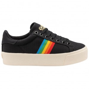 Gola Vegan Classics Orchid Platform Rainbow Shoes Pretas Portugal | KIFJ58231