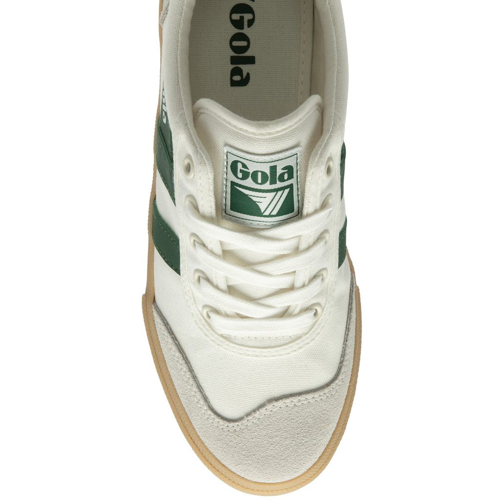 Gola Classics Badminton Plimsoll Sneakers Branco Verdes Portugal | AXWB24085